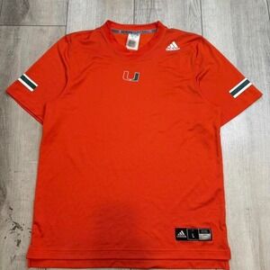 Adidas Miami Hurricanes orange football jersey men's  Size L